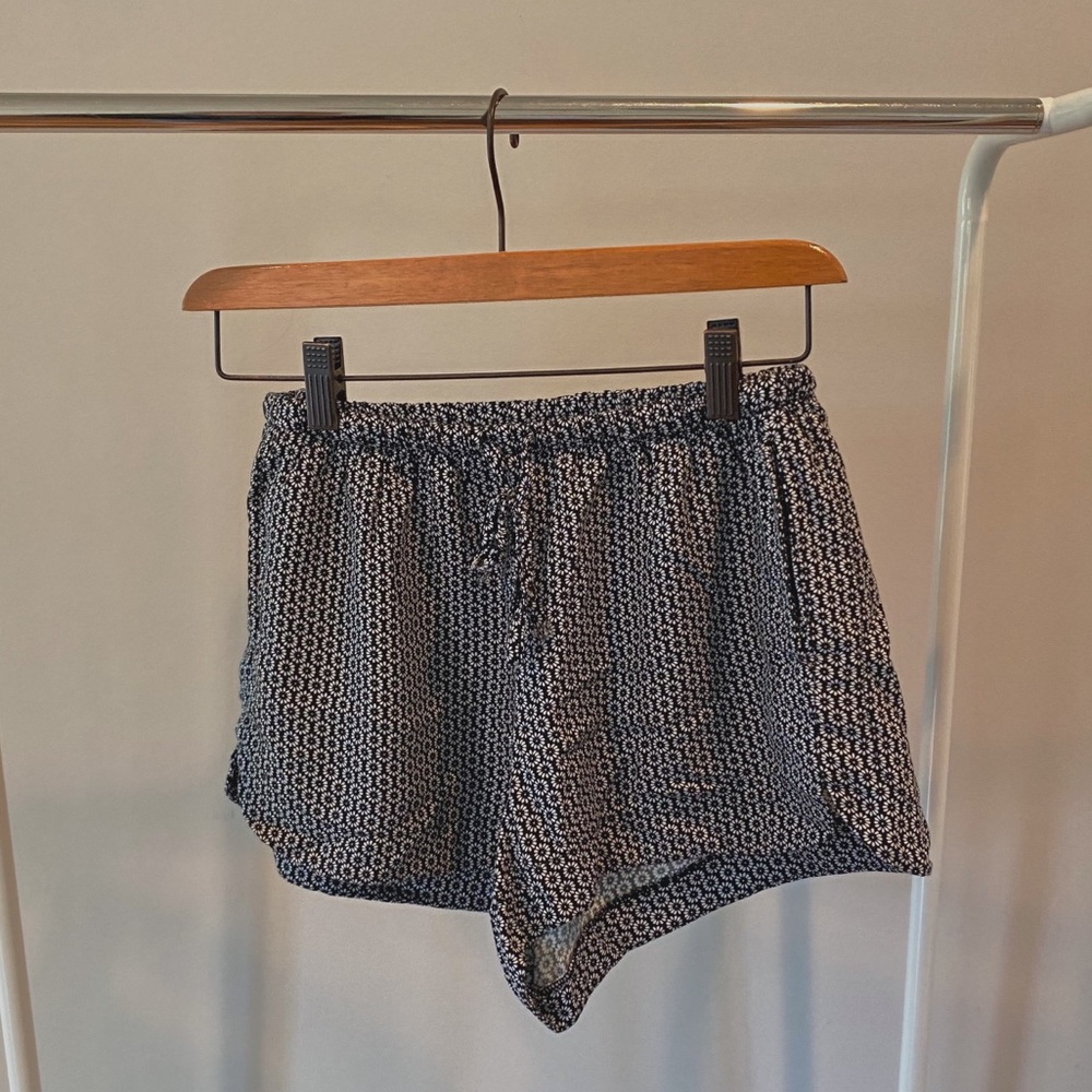 brandy melville black floral soft shorts